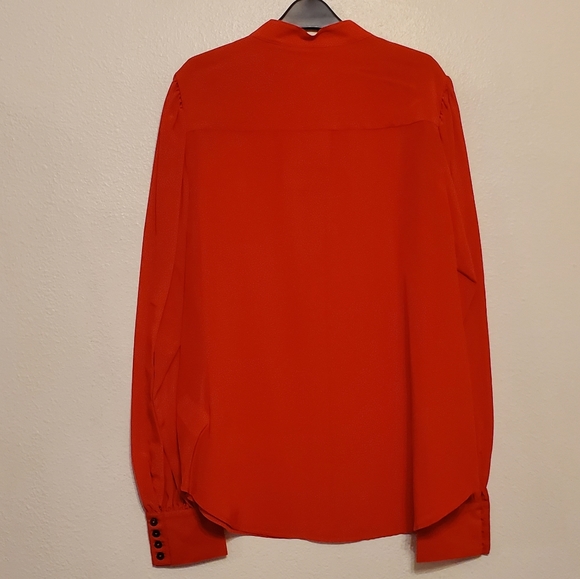 Boden Blouson Sleeve Silk Shirt- Post Box Red - Picture 10 of 13